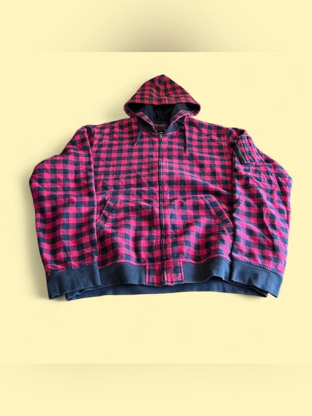 Polo Ralph Lauren Buffalo Plaid Zip Hoodie Red Black Men’s XL